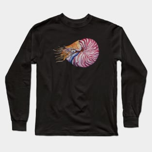 Spiral Serenity | Nautilus in Watercolor Long Sleeve T-Shirt